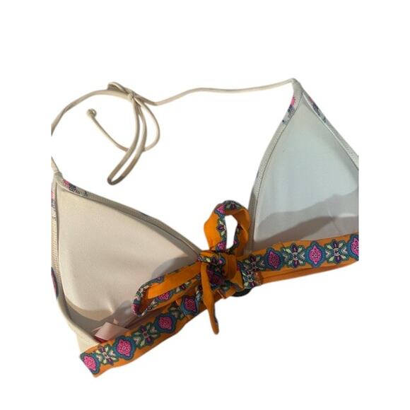 Victoria's Secret White Multi Color Paisley String Bikini Top Women Sz M - Picture 2 of 6